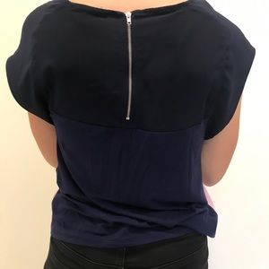 Harlowe and Graham pink paint shirt